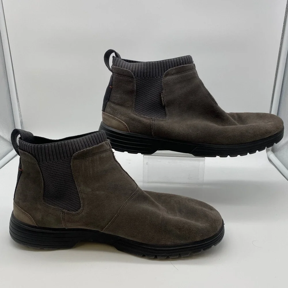 Hey Dude Scott Suede Chelsea Boots Mens 12 Shadow Grey Lightweight Slip On Ankle